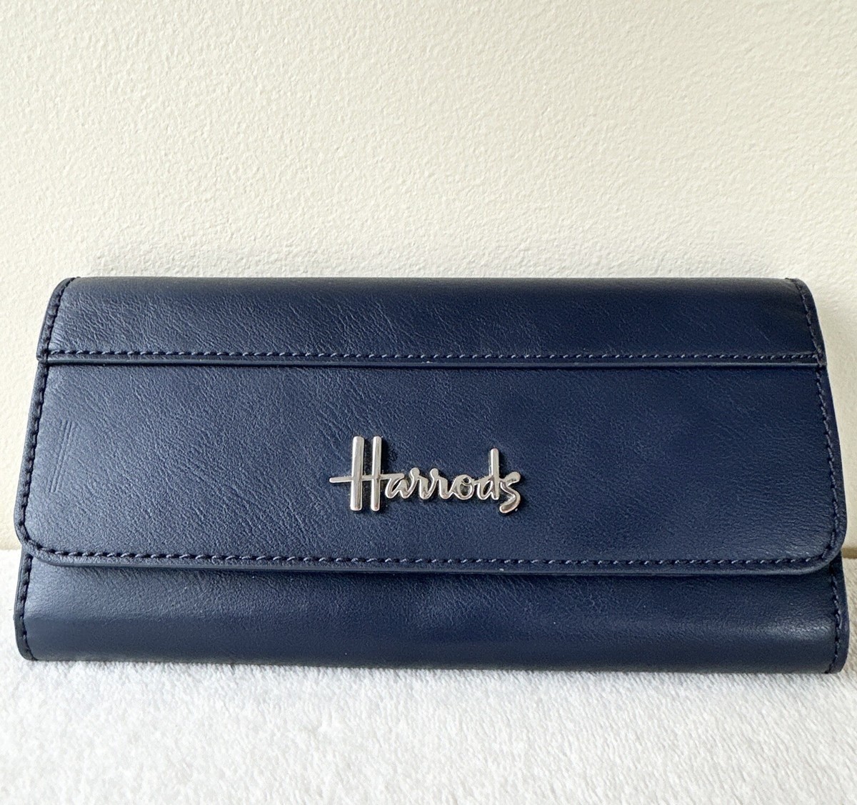 Harrods Navy Blue Women's Wallet Clutch Card Case