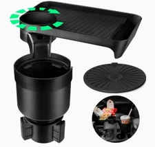 Cup Holder Tray for Car, Drink Holder Expander with Detachable Tray Table