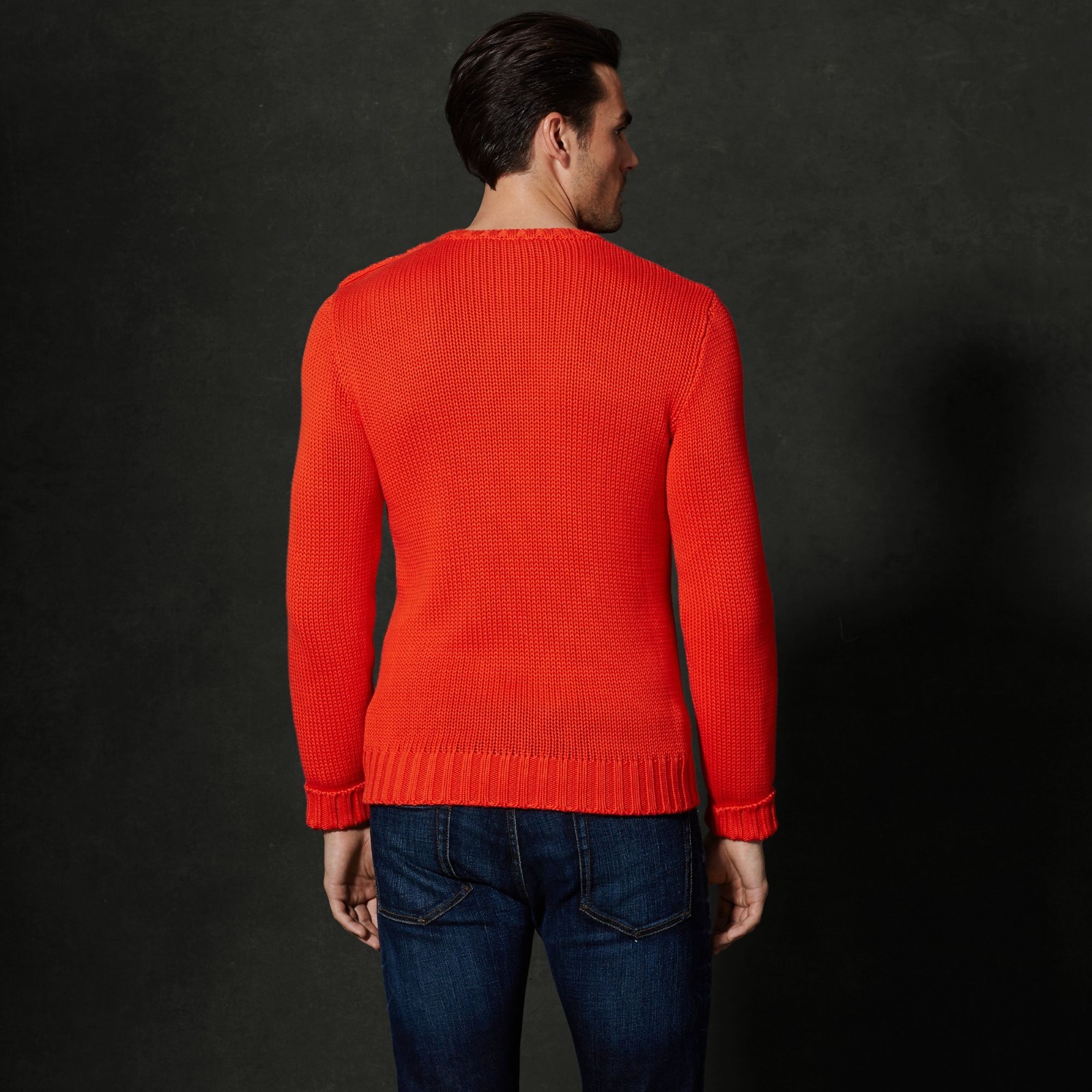 Dapper Sweeter ποΈ RALPH LAUREN PURPLE LABEL Orange 100% COTTON KNIT Dapper Sweater S M ...