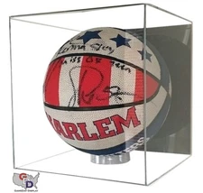 Acrylic Full Size Basketball Display Case Wall Mount Cube NBA NCAA C