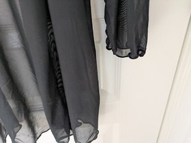 Black Shear Sexy Womens Size Medium Robe Kaftan Mesh Open Front Lightweight