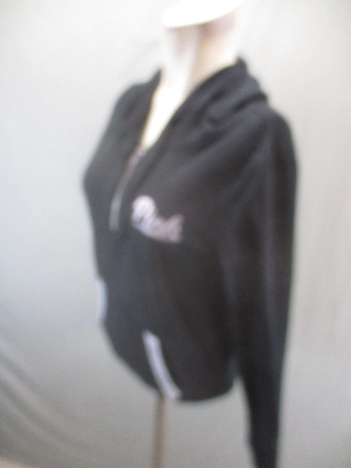 UNDERCOVER Felpa con cappuccio sportiva Victoria's Secret ROSA taglia XS donna misto cotone 1 2 zip 227