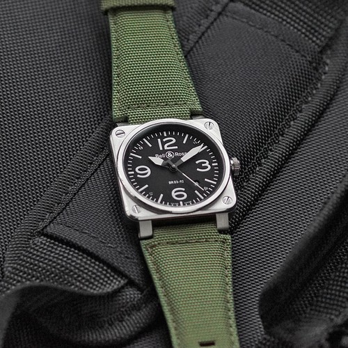 B & R Bands Military Green Ballistic Watch Band Strap for Bell & Ross BR01 BR03 - Picture 3 of 5
