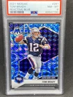 TOM BRADY 2021 PANINI MOSAIC REACTIVE BLUE PRIZM # 281 PSA 8
