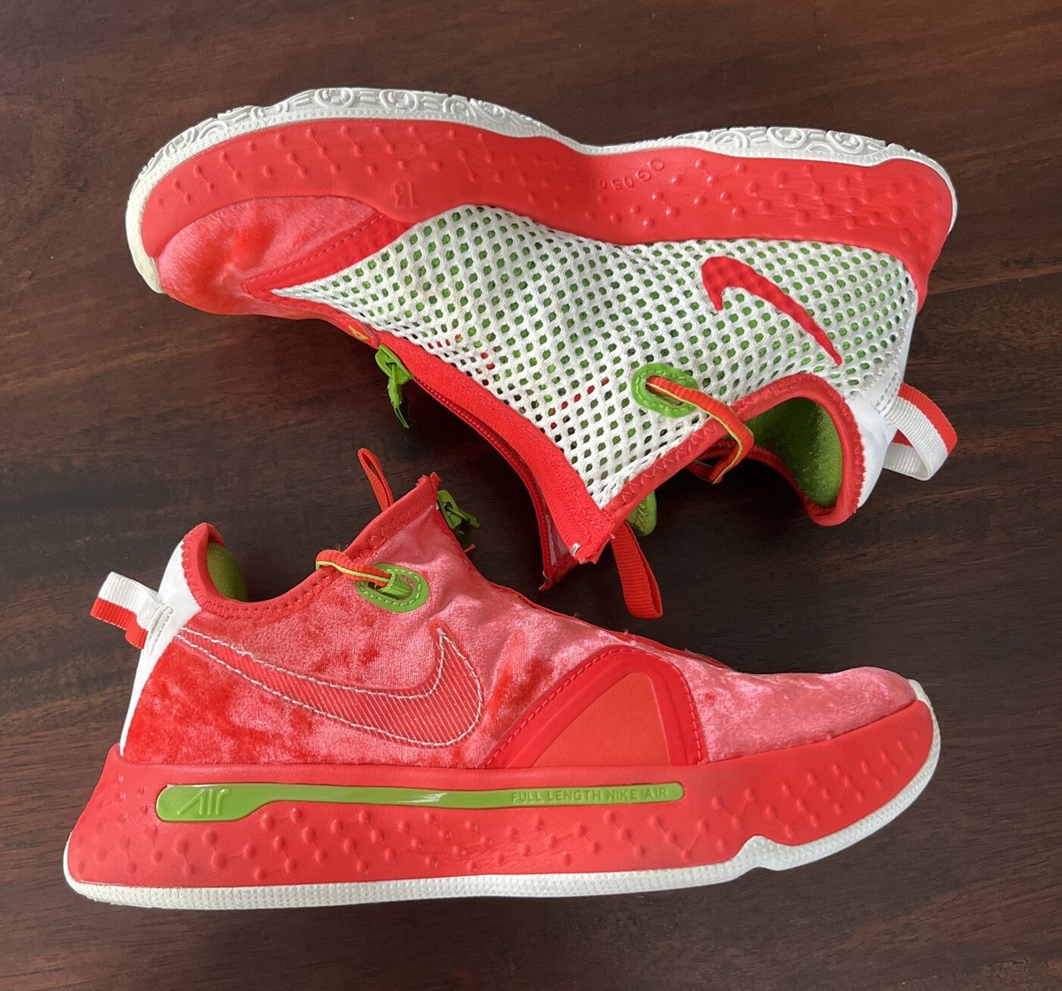 Nike Paul George PG Christmas Red and Green Basketball Shoes