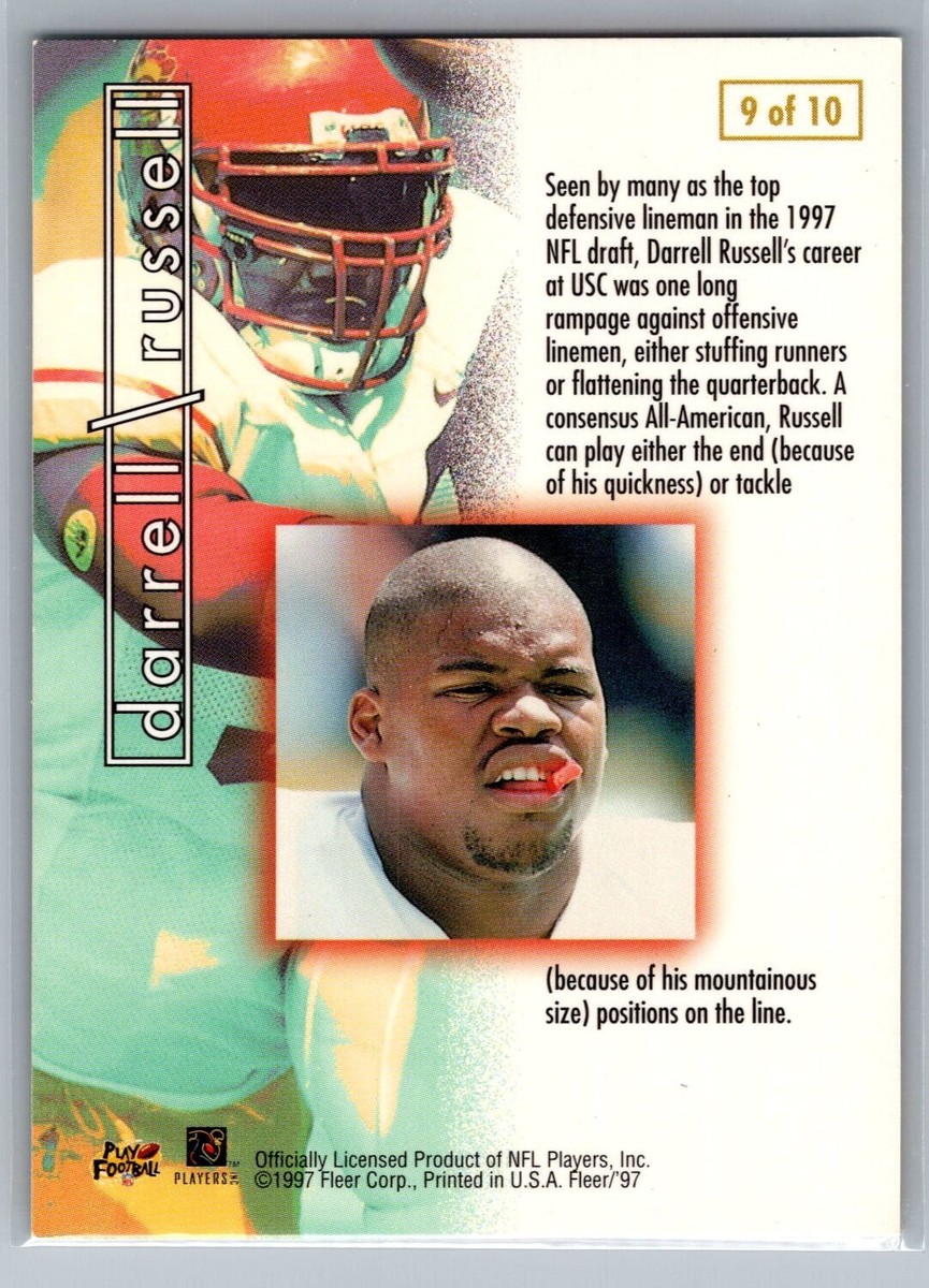 1997 FLEER PROSPECTS Card # 9 OF 10 Darrell Russell - Oakland