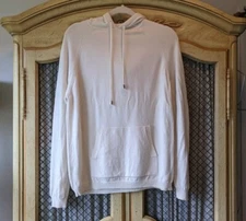 PO Louise Kennedy Cream Cashmere Wool Blend Hooded Sweatshirt M / L Quiet Luxury