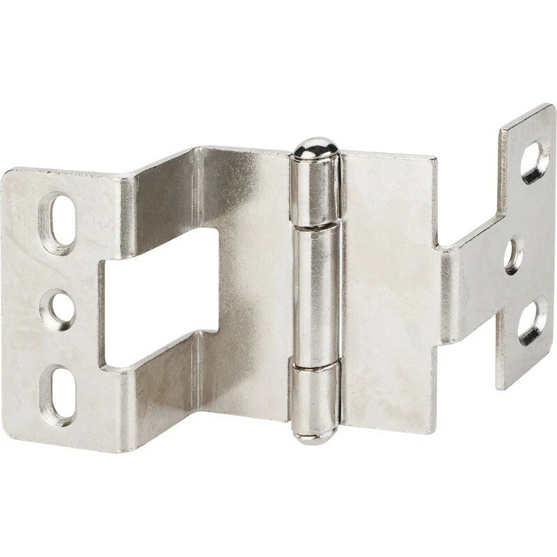 One Heavy Duty Nickel 3/4 Overlay Decorative Cabinet Hinge 3-Knuckle 270  Degree