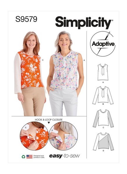 Simplicity S9579 Adaptive Oberteile Damen Schnittmuster GrößEn 6-14 14-22-image