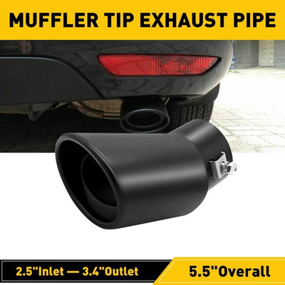 #ad Universal Car Exhaust Tip Pipe Tail Muffler Tip Stainless Steel Auto Black Parts $18.04