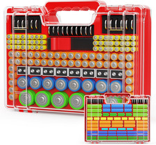 Battery Organizer Storage Holder Box Case with Tester, Stores Protects up to 2