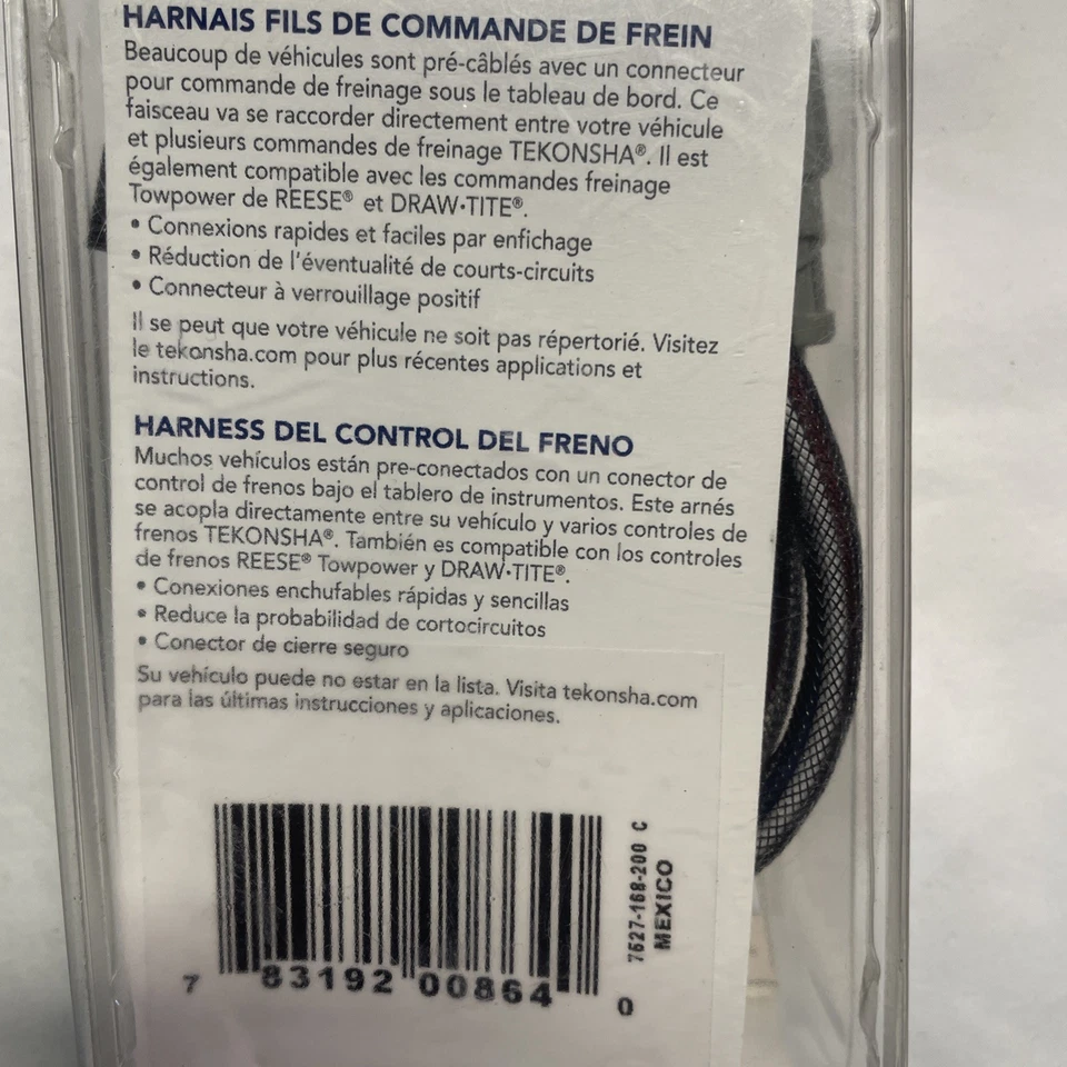 Arnés de control de frenos de remolque Tekonha 3070-P PN 7494IG REV B 10/18 Foto 2 de 4