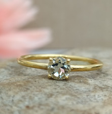 Beautiful Green Amethyst Everyday Ring For Her 925 Sterling Silver Promise Ring