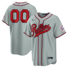 Custom Nike MLB 2026 Philadelphia Phillies Field Of Dreams Stitched Gray Jersey