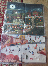 2 West Elm NICOLE CICAK HALLOWEEN Pillow Covers DOG PARK  FALL HARVEST NWT