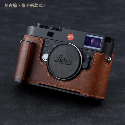 Handmde Genuine Leather Camera Half Body Handle Bag For Leica M11 M11 monochrome