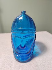Vintage Wheaton Blue Lenape Figural Indian Bank, 6.25"H