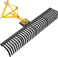5FT 3-Point Hitch Rock Rake for Tractor Soil, Gravel, Lawn, Driveway,Landscaping