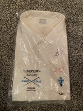 VINTAGE 60s Arrow Dress Shirt Size 18 SC Sanforized WHIP CLUB 100 Cotton NWT