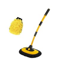 Car Wash Brush Kit, 40" Auto Wash Mop with 15 Curved Extendable Long Handle,...