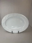 Anchor Hocking Vitrock Flower Rim 11 3/4” Oval Platter Milk Depression Glass