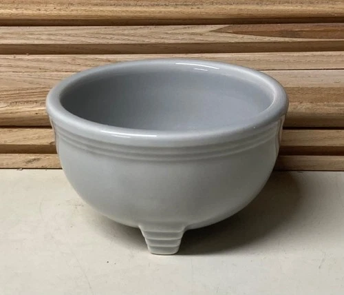 FIESTA Ware TRIPOD Dipping Candle Bowl PEARL GRAY Retired Item 1998-2001
