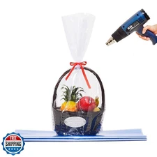 LazyMe Shrink Wrap Bags, Clear Shrink Bags Cellophane Wrap for Gi