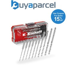 Image of Einhell Premium KWB 10 Piece Metal HSS Drill Bit Set 175mm + Clear S-Case