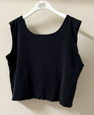 Vintage 90s Bay Studios Black Knit Tank Top Women's XL Casual Retro Layering Top