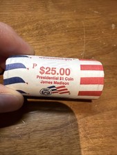 2007 P JAMES MADISON UNCIRCULATED PRESIDENTIAL $1 DOLLAR COIN ROLL(25 Cns)
