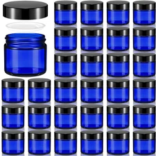 32 Pcs 2 Oz Glass Jars with Lids Travel Size round Leakproof Empty Cosmetic Jars