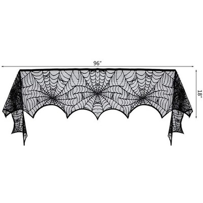 Halloween Tischdecke Spinnennetz Spitze Tischläufer Kamin Abdeckung Deko