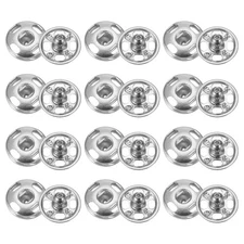 36 Set Sew-on Snap Buttons 10mm Metal Snap Fastener Buttons, White