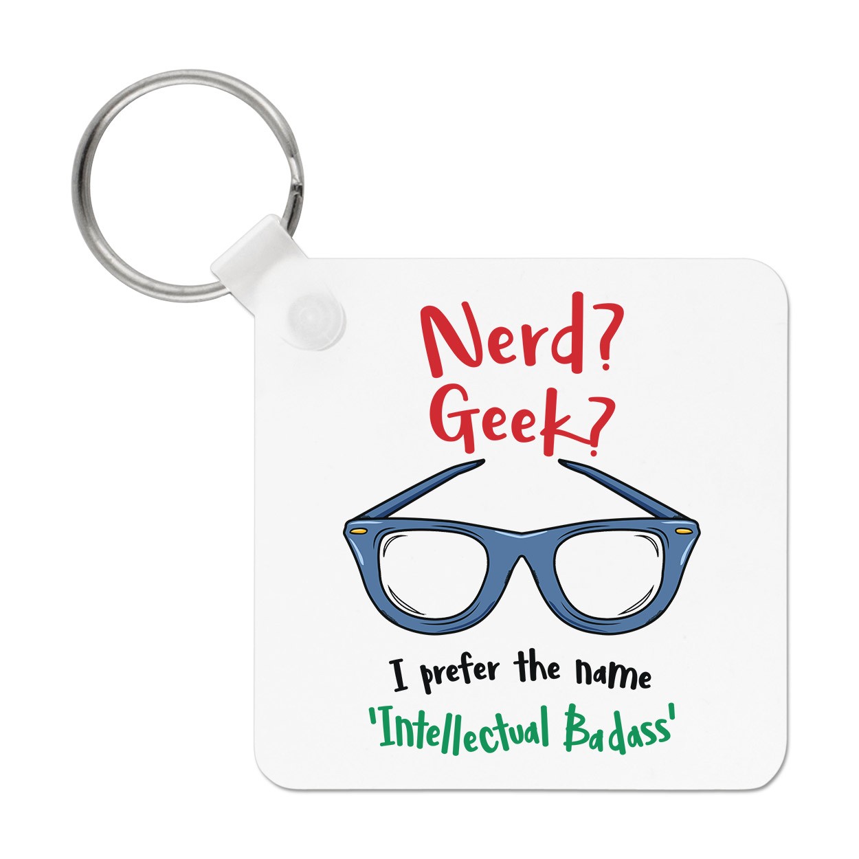 Nerd Geek Intellectual Badass Keyring Key Chain - Funny