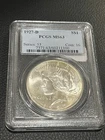 1927 D Peace Dollar PCGS MS63 - UNCIRCULATED - WHITE LUSTER - CERTIFIED SLAB -$1