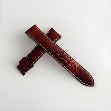 Jacques Lemans 20mm Genuine Alligator Watch Strap - Ox Blood, No Buckle
