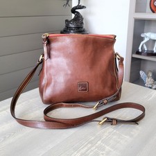 Dooney Bourke Laurel Crossbody Florentine Vacchetta Leather Chestnut Color EUC