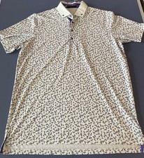 Greyson Golf Polo   Large, White Fireflies 