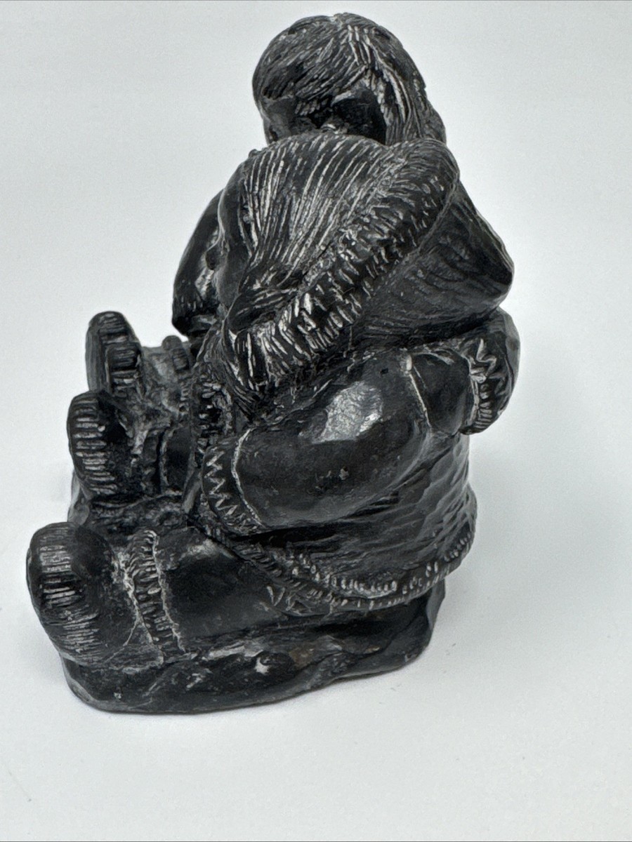 ヴィンテージ カナダ製 WOLF ORIGINAL フクロウ 彫刻 置物 Vintage The Wolf Sculptures Hand Made Canada Children - A Wolf