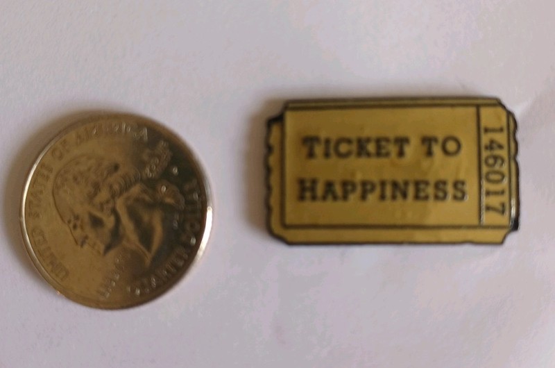 Enamel Pin Ticket to Happiness Positivity Mental Health