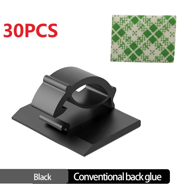 30Pcs Cable Organizer Clips Cord Holder Desktop Workstation Wire Manager USB Cha