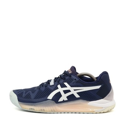 ASICS Damen Gel Resolution 8 Sneaker Blau Weiß Low-Top Tennisschuh EU 40
