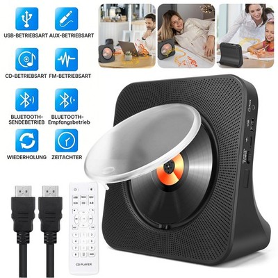 CD-Player Boombox Bluetooth CD-Radio Aufladbar USB /HDMI-Kabel für Zuhause