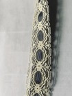 RIBBON ON BOLT ALMOST 6 YARDS X 1 1/2”WIDE CREAM WITH GROSGRAIN BLUE RIBBON — photo 1