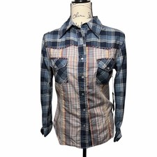 Vintage Rebel Ranch Wear Multicolor Plaid Button Snap Shirt, S