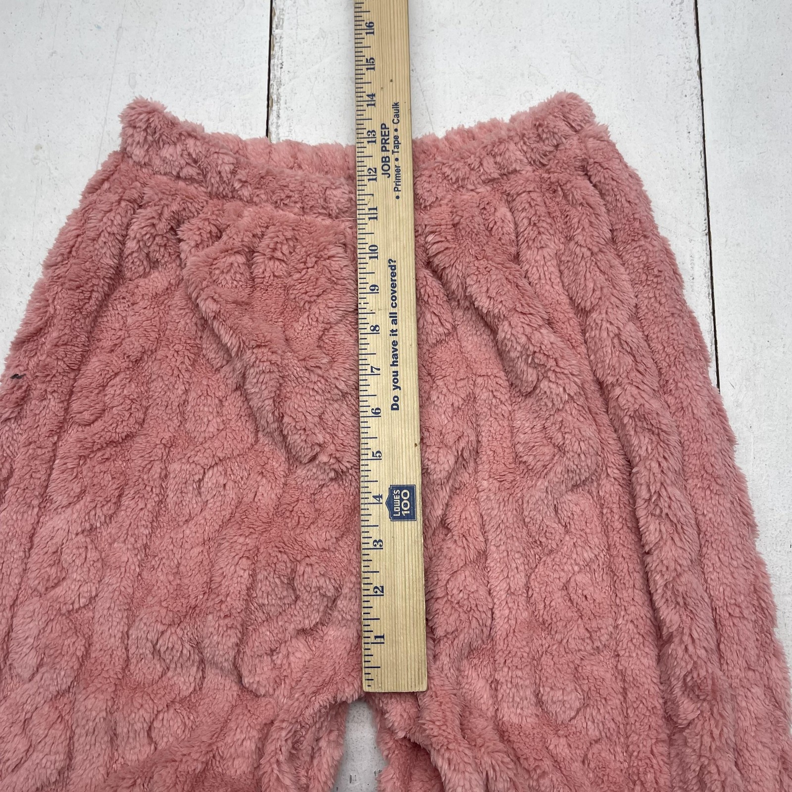 Z.Y Pajama Set Womens Medium Pink Fleece Plush Cable Knit Lounge Sleepwear Cozy