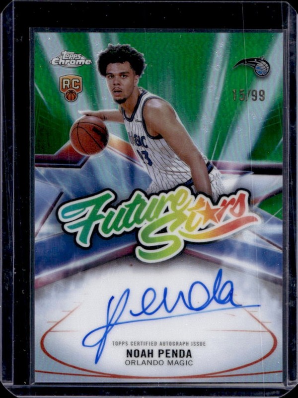 2025-26 Topps Chrome Noah Penda Future Stars Auto RC Green Refractor #/99 Magic