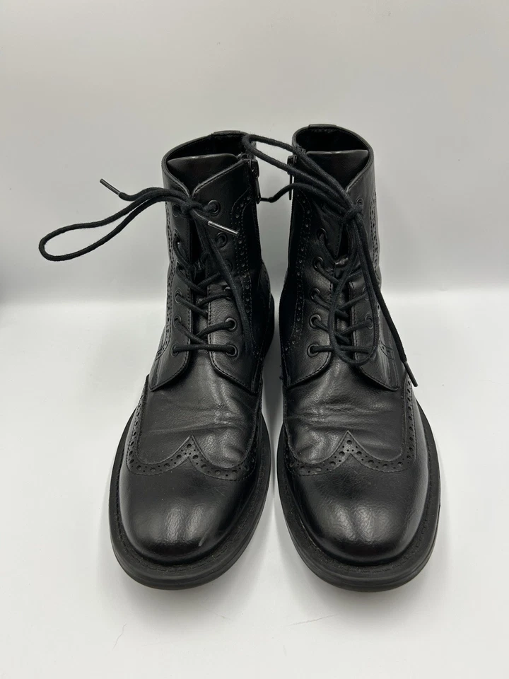 Kenneth Cole Unlisted Men's Blind Sided Wingtip Ankle Boots Black Sz 8 Zip Up - Image 2 of 4