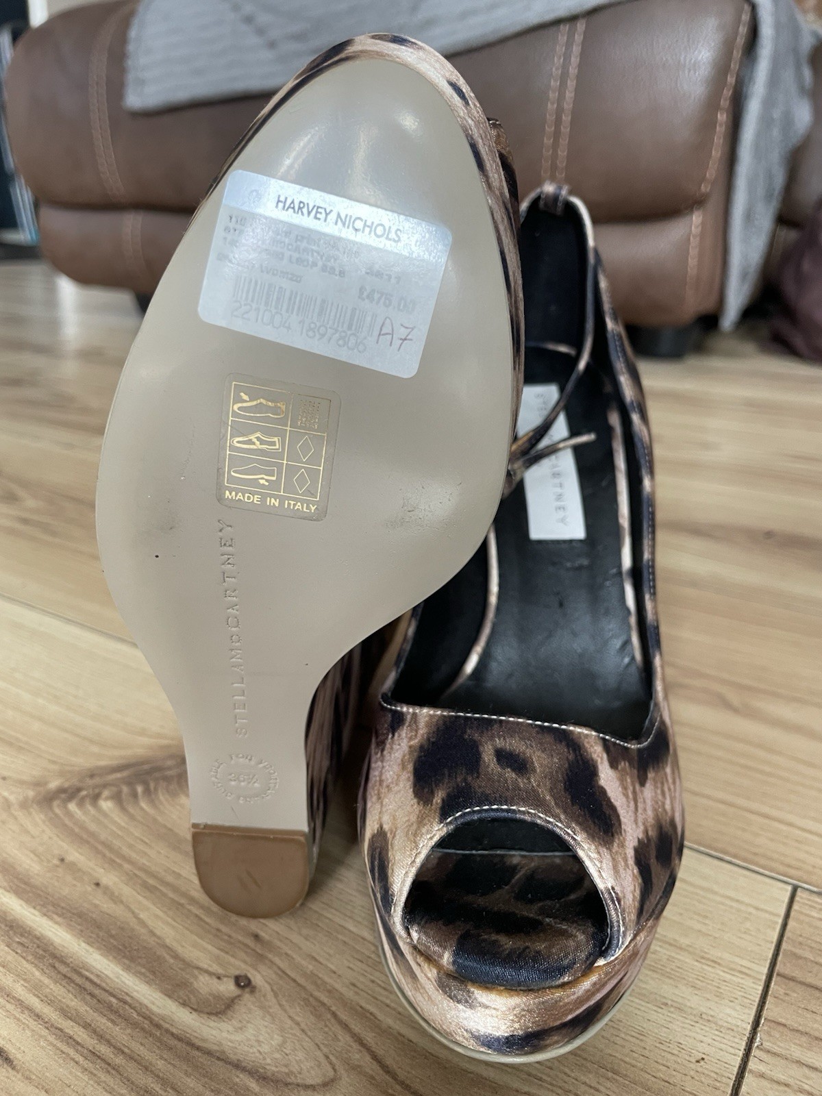Stella McCartney brand new Maryjane leopard wedge heels Peep size 3 1/2 RRP £475 image 3