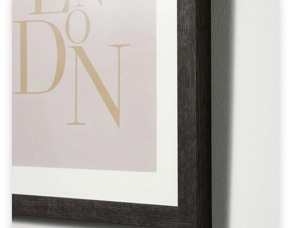 11" x 14" LONDON Framed Under Glass with Mat Dark Wood Wall Decor - Image 3 of 3